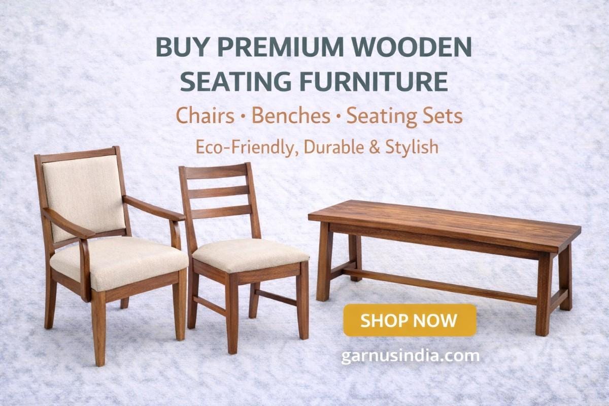 Wooden Seating Furniture: Buy Premium Wooden Chairs, Benches & Seating for Modern Homes