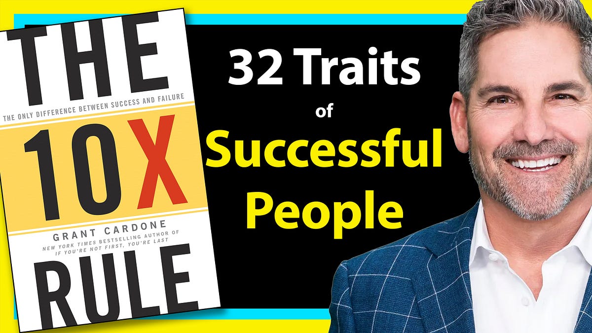 The 10X Rule Summary cover with motivational quote about success