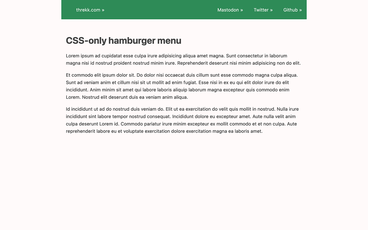 How to make a CSS-only hamburger menu | by threkk | Medium