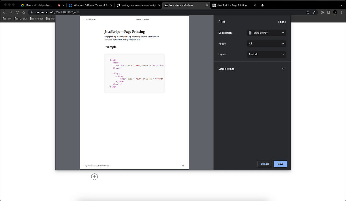 JavaScript — Page Printing - Muhamed Salih Seyed Ibrahim - Medium