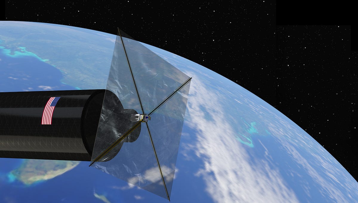 Drag sails take out the trash in space by Purdue College of