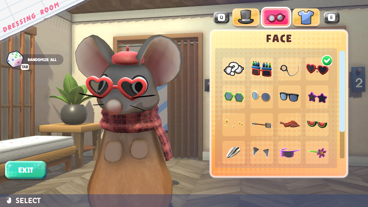 The heart-shaped glasses are stylish, but I decided to stick with the simple red-and-black scarf and beret.