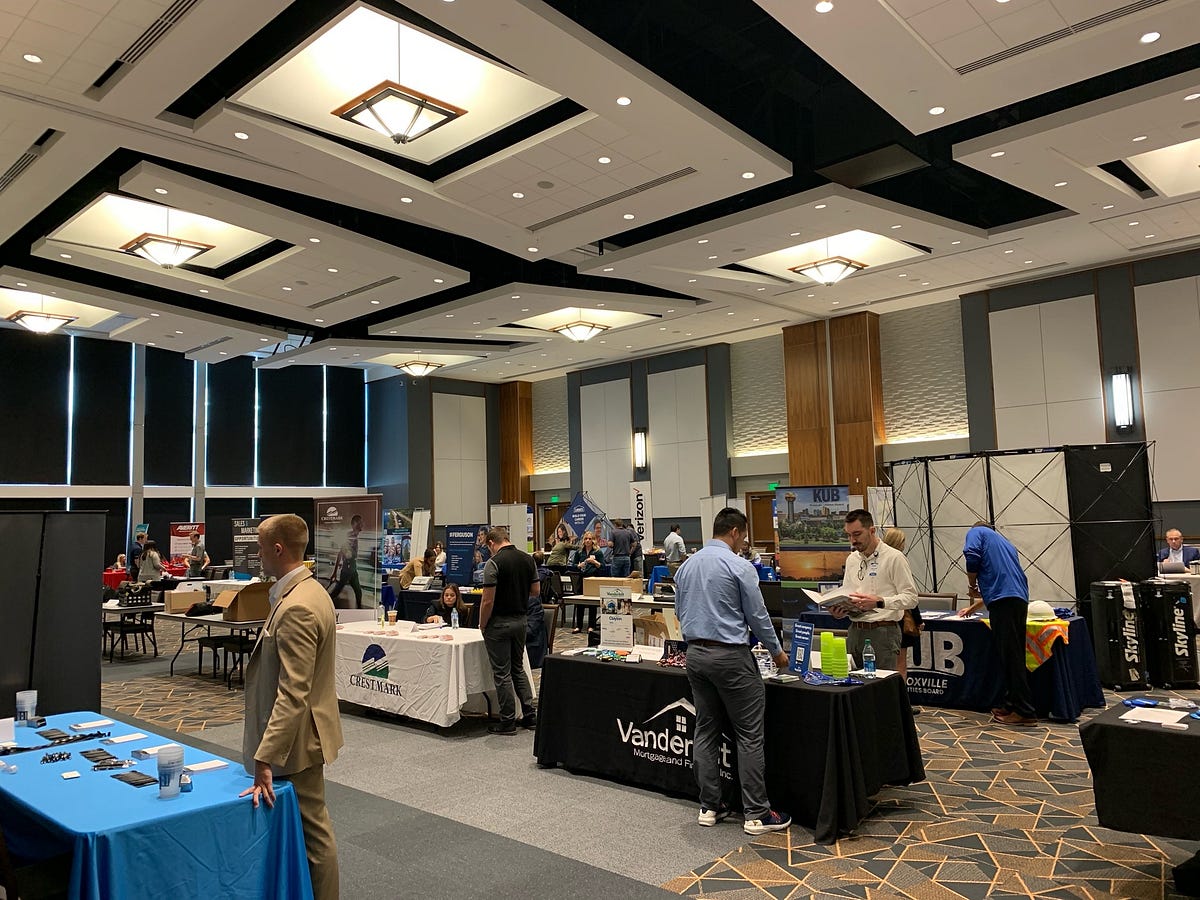 Students the Boss at UT Job Fair. University of Tennessee students in