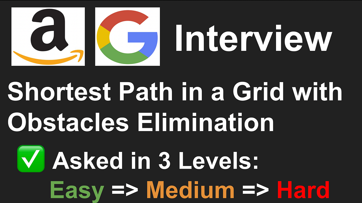 Google Amazon 3 Level Interview Question Shortest path in a Grid with