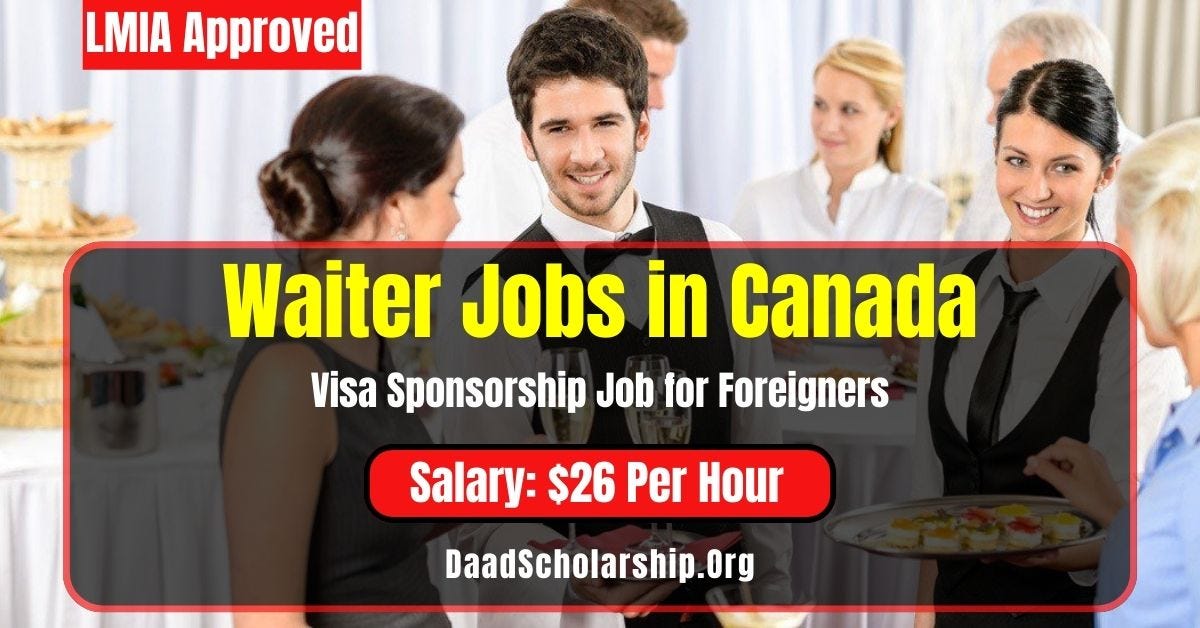 Waiter Jobs in Canada with Visa Sponsorship LMIA Approved 2024 — Salary