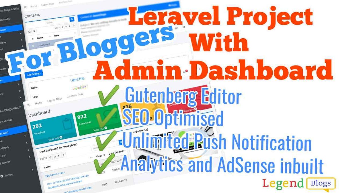 Laravel project with admin panel for blogging | by Amit | Medium