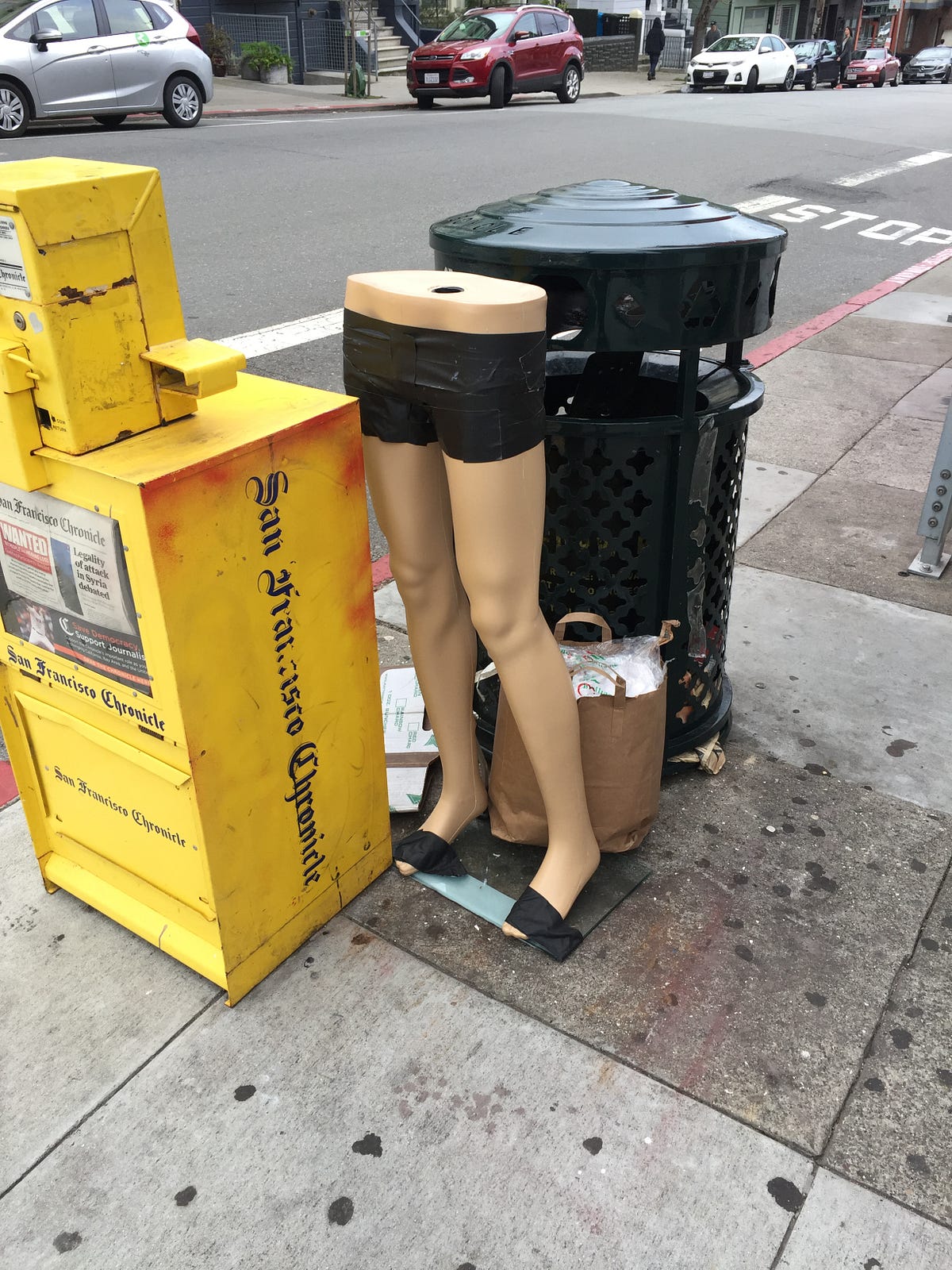Someone Threw Out Their Mannequin Legs in Cole Valley