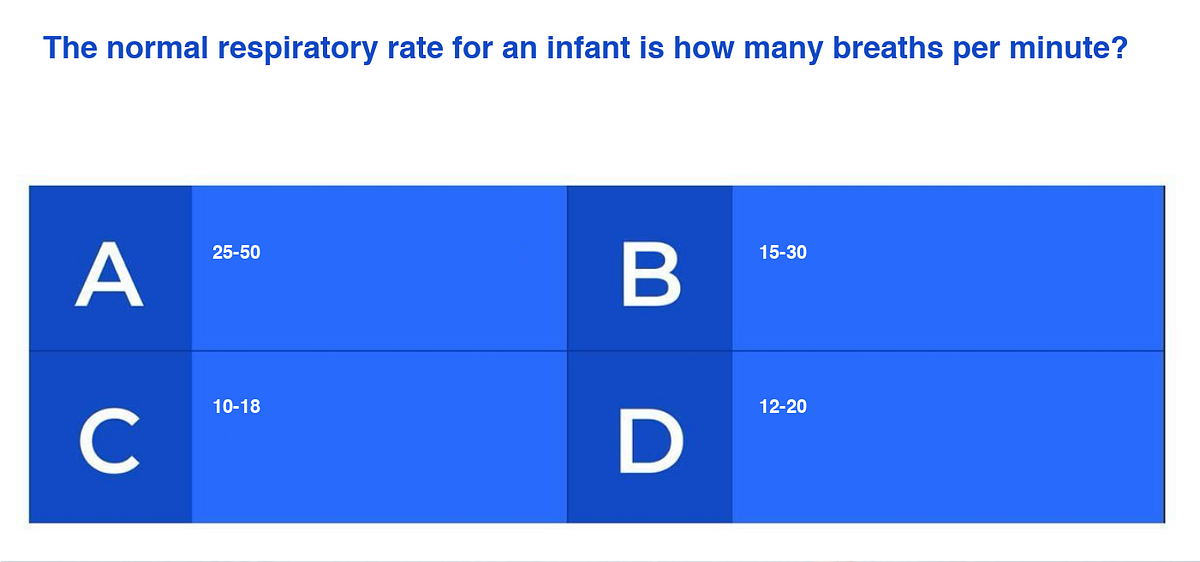 What is the Normal Respiratory Rate for an Infant in Breaths Per Minute