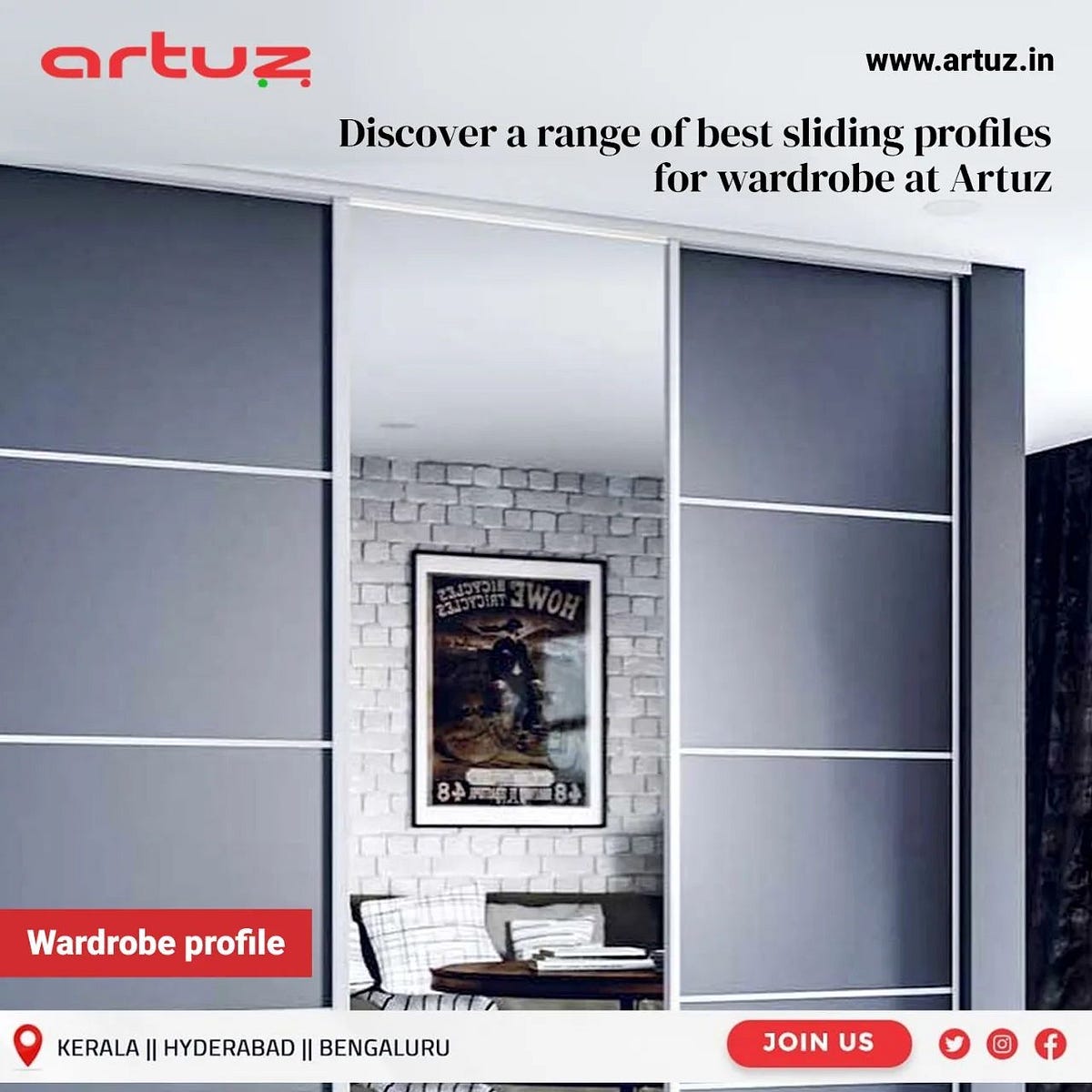 Best Sliding Profiles for Wardrobe — Artuz Artuz Bangalore Medium