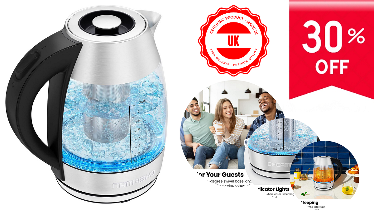 Elevate Your Tea Experience with the Chefman Glass Electric Kettle 🍵