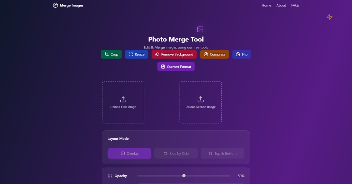 Free Image Editing tool Online imgmerge.com