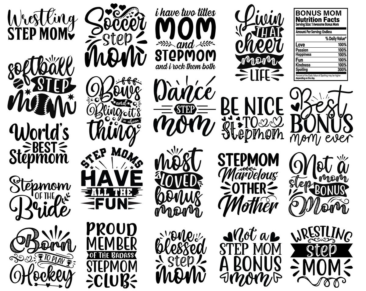 Step Mom Svg Bundle, Bonus Mom Svg, Bonus Mama Svg, Badass Bonus Mom