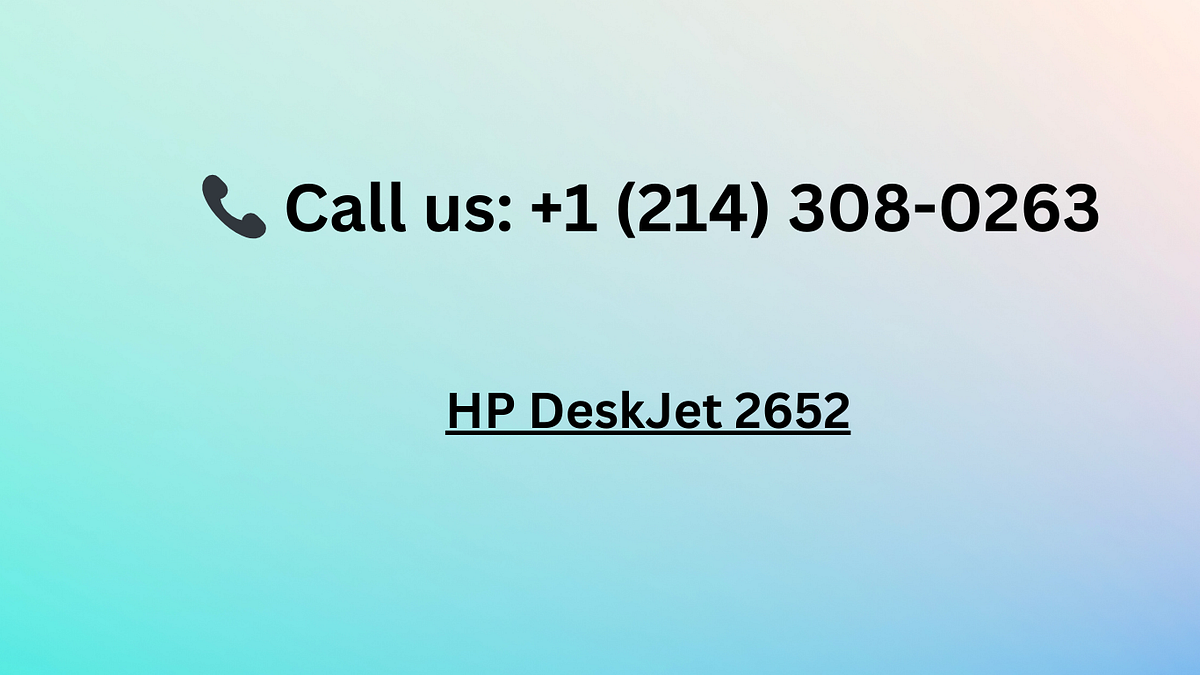+1 (214) 3080263 How do I connect my HP DeskJet 2652 to wifi? by