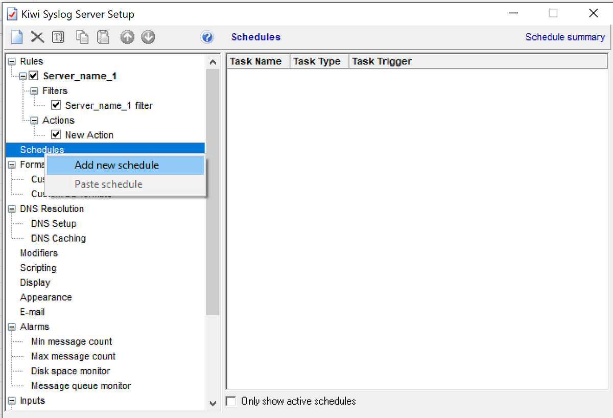 How to archive/delete server logs in Kiwi Syslog by Cybersecurity