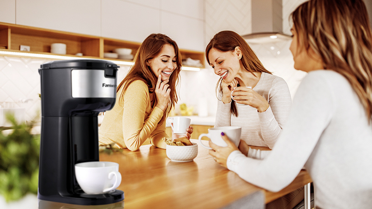 Famiworths Single Serve Coffee Maker for K Cup and Ground Coffee