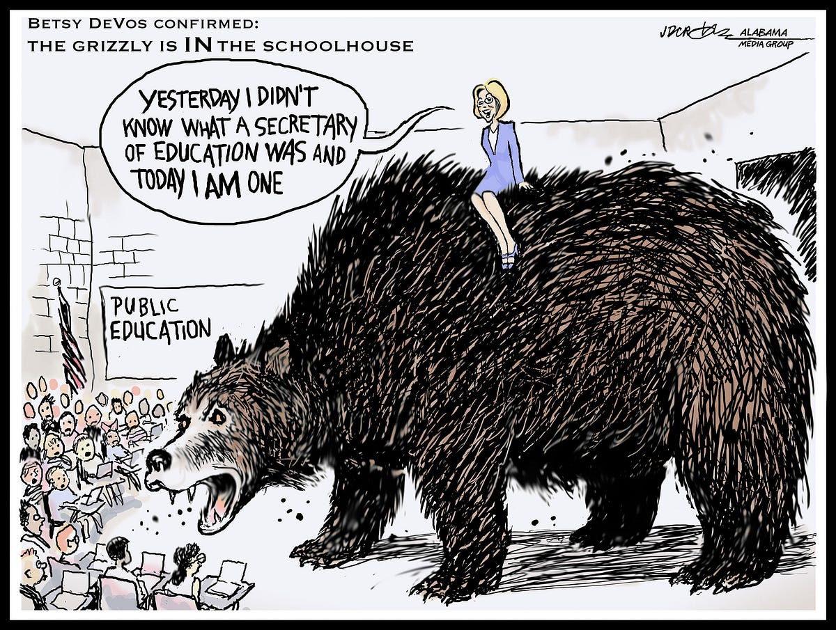 Betsy DeVos: Gone to the Bears. I’ve rarely laughed during a… | by