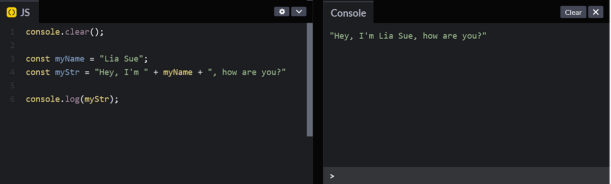 JavaScript Adding variables to strings - Firdavsi Web Dev - Medium