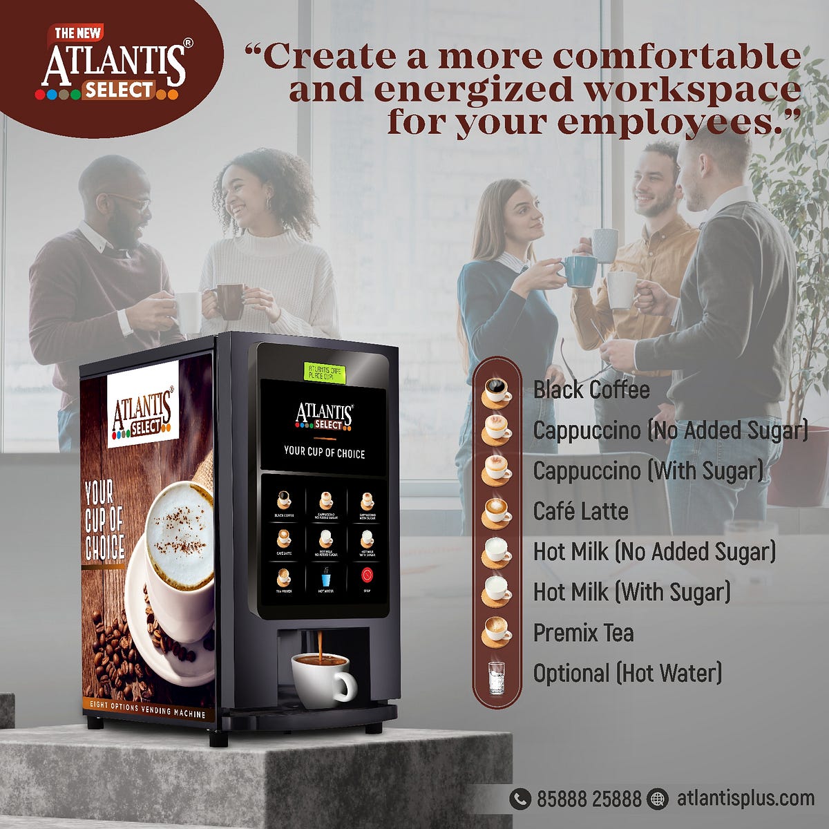 Buy Online Atlantis Select 7Option Tea and Coffee Vending Machine by