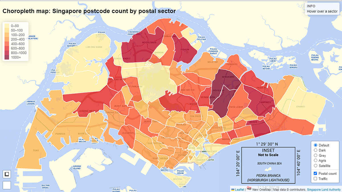 Choropleth Map SG Postal Sector. Above is a postal sector map of… by