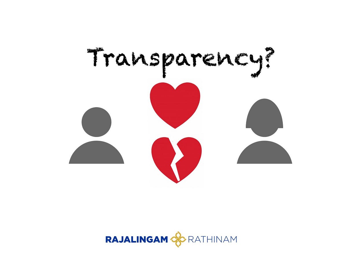 Transparency in a Relationship Leads To Estrangement or Trust? by Rajalingam Rathinam