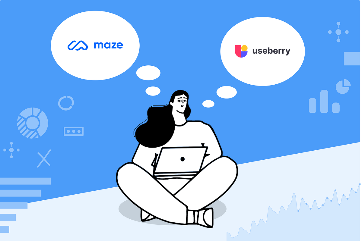 Maze vs Useberry tool comparison. Remote user testing tools by Ieva