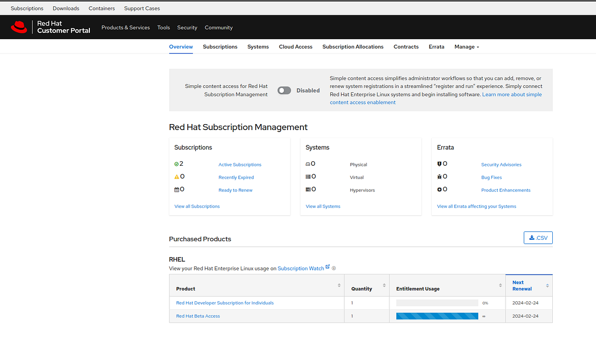 Mendapatkan Subscription Red Hat Enterprise Linux dengan gratis by