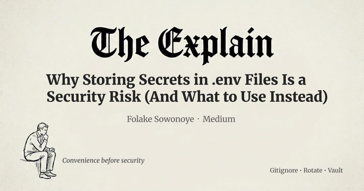 Why Storing Secrets in .env Files Is a Security Risk (And What to Use Instead).