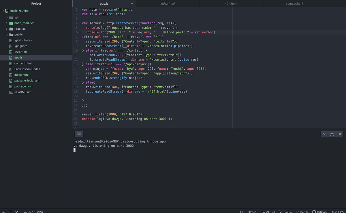 Basic routing using Node js. Hey guys so this is my first exposure ...
