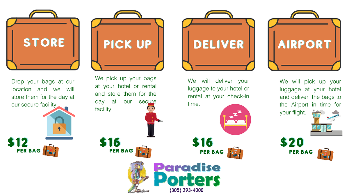 Luggage storage in florida — luggage courier service by Paradise