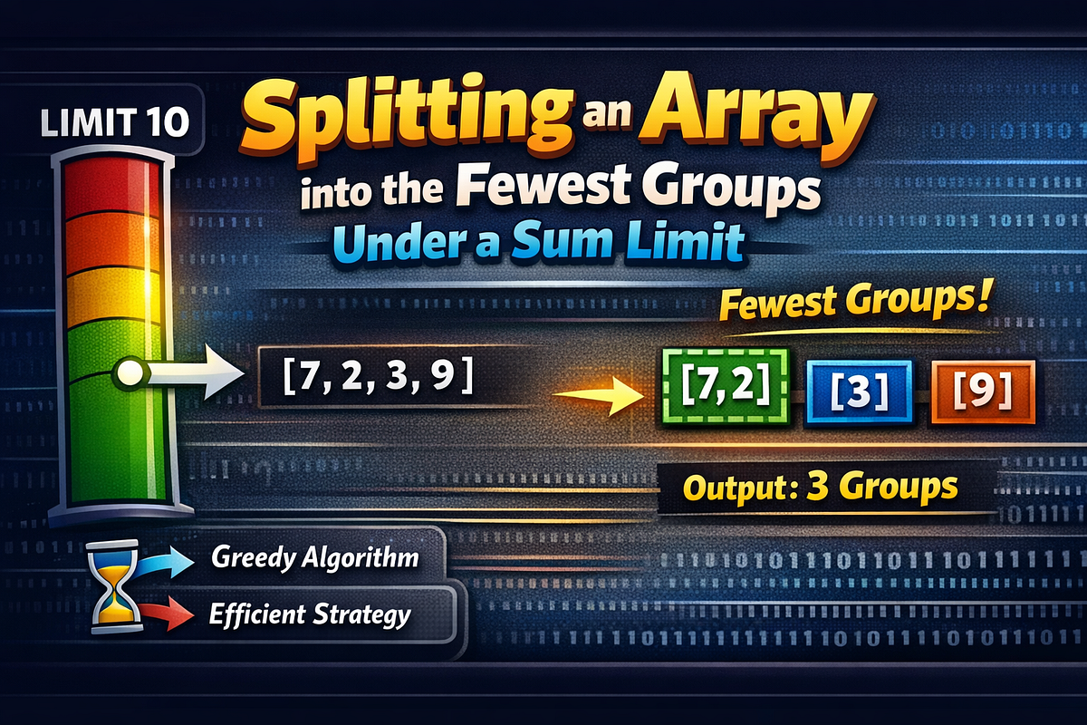 Splitting an Array into the Fewest Groups Under a Sum Limit | by Random ...