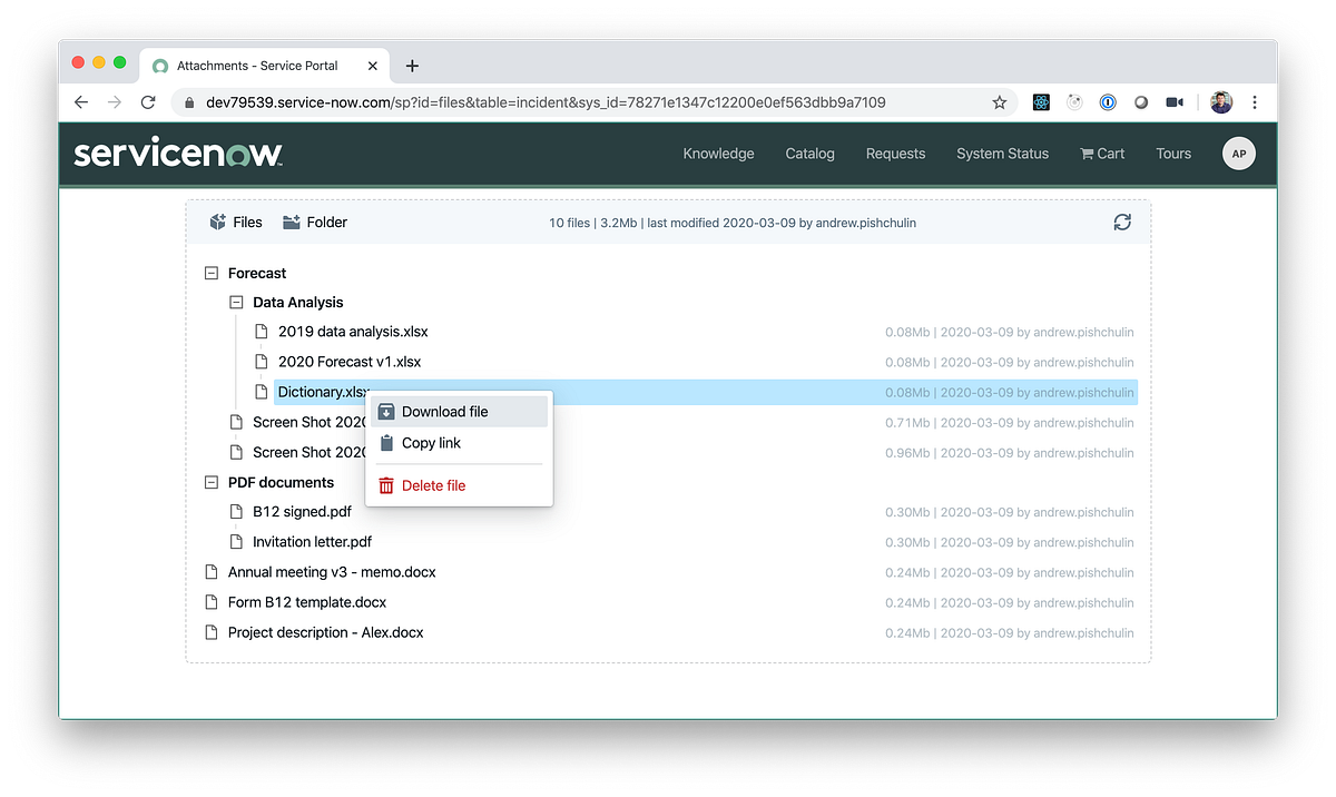 Advanced attachment management in ServiceNow by Andrew Pishchulin