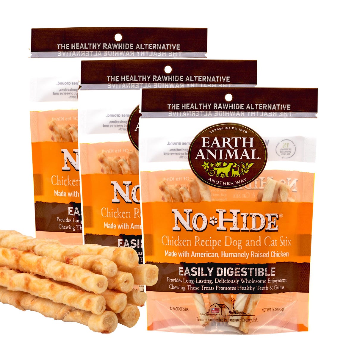 Earth Animal NoHide Long Lasting Natural Rawhide Alternative Chicken