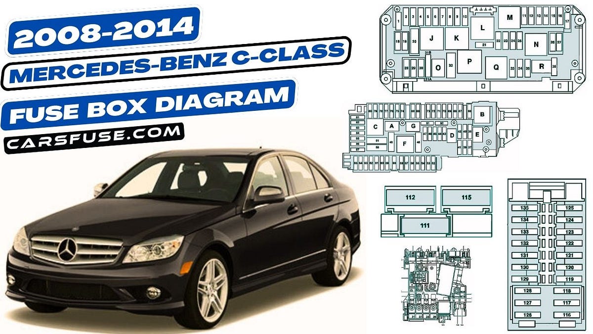 Mercedes-Benz C-Class Fuse Box Diagram: W204 [2008–2014] - Cars Fuse -  Medium