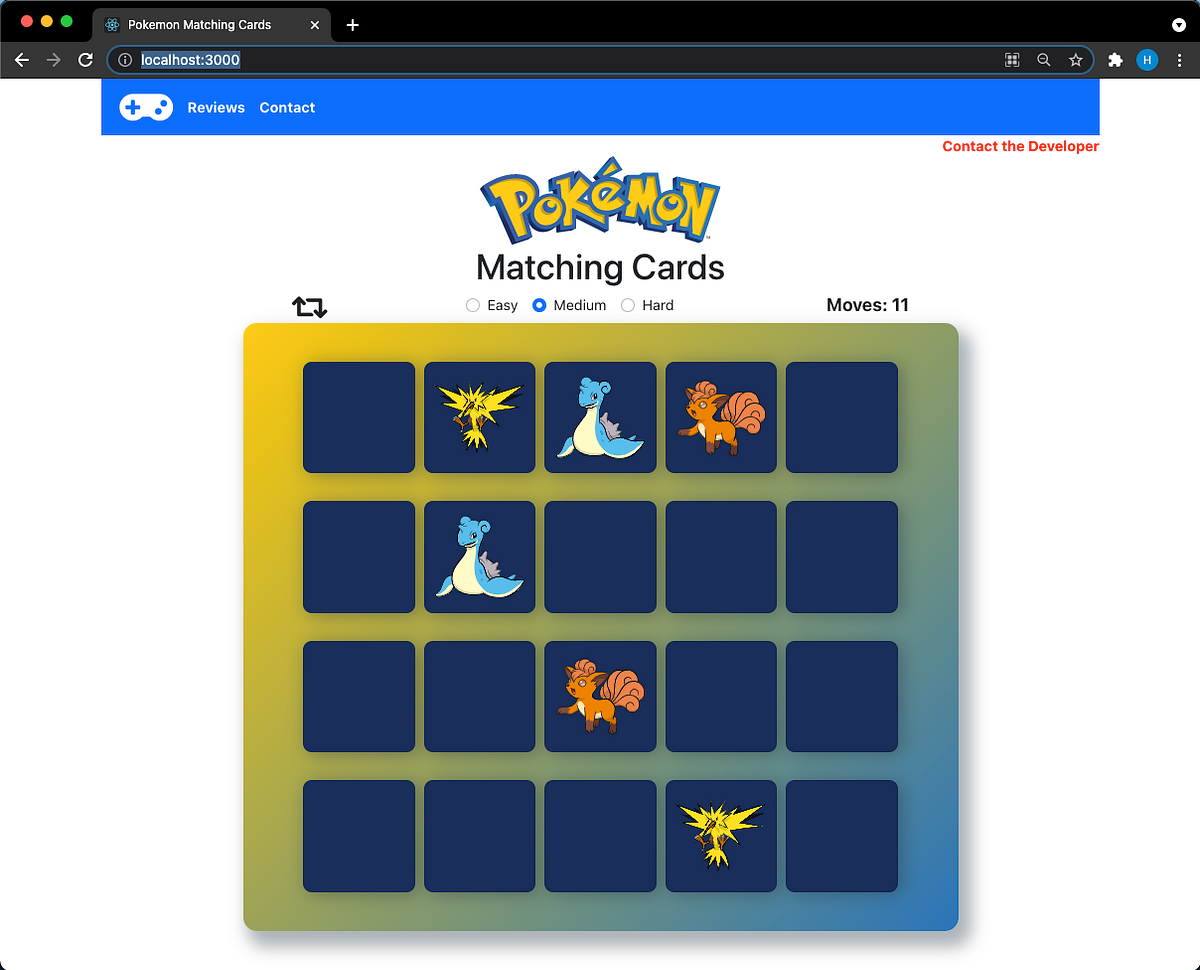 Pokmon Matching Cards: My first React app project | by Harold Torres  Marino | Nerd For Tech | Medium