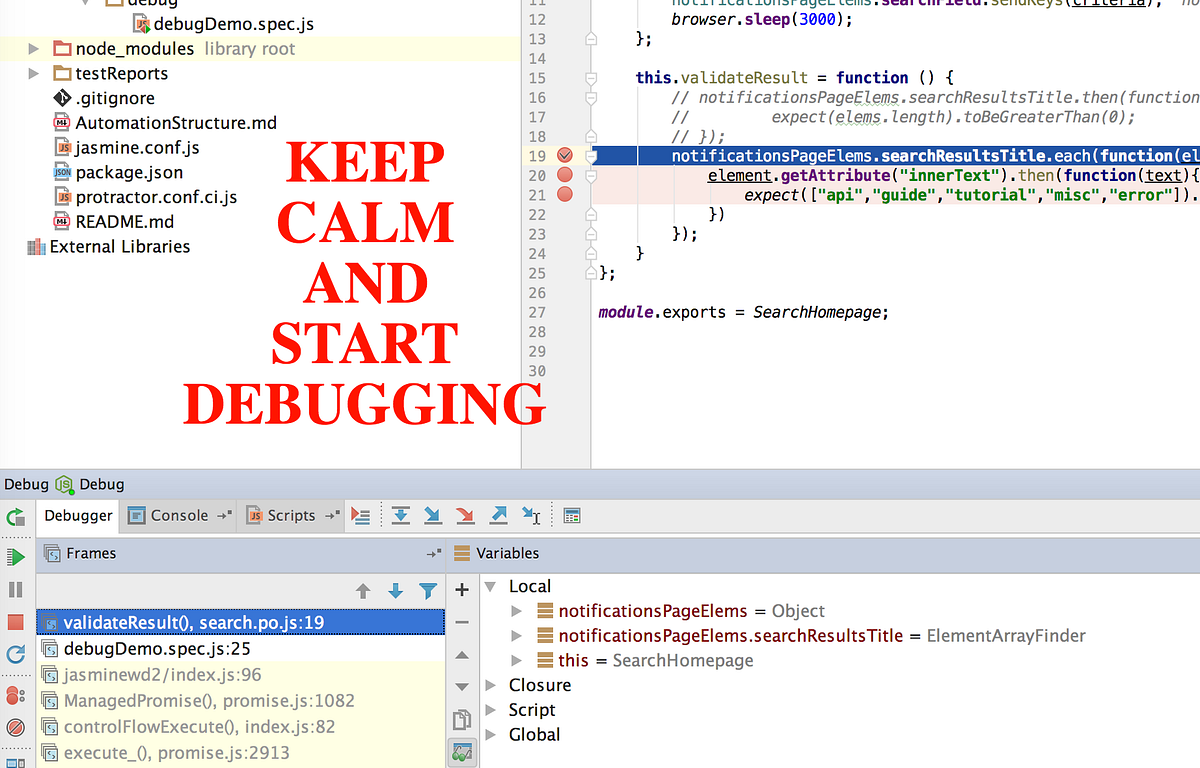 Debug Protractor Automated Tests under Webstorm | by Sergiu-Nicolae ...