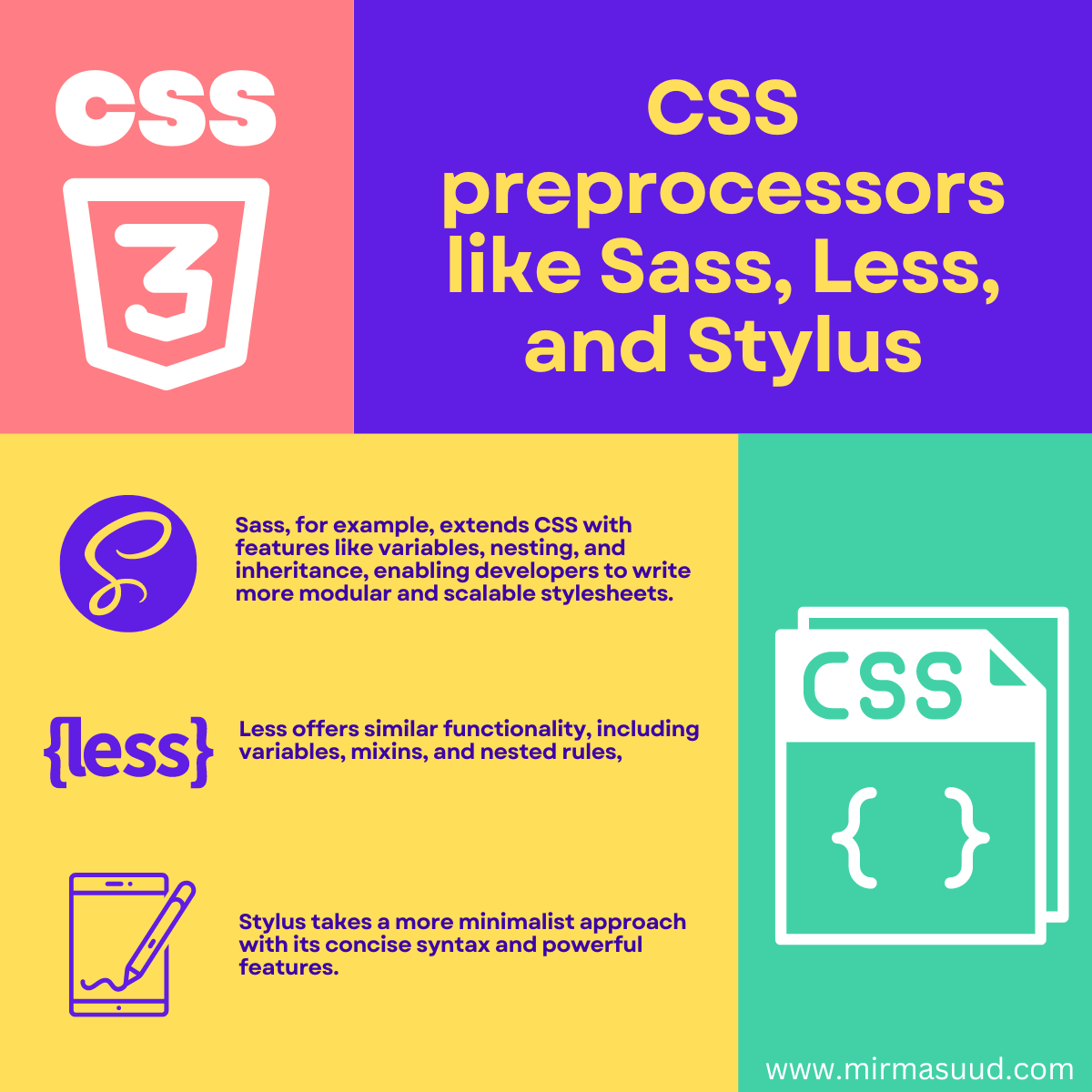 CSS preprocessors. CSS preprocessors like Sass, Less, and… | by Mir ...