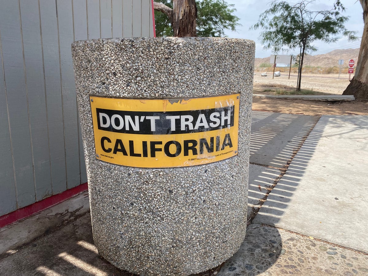 Littering in California. Listen to this article on YouTube by KM