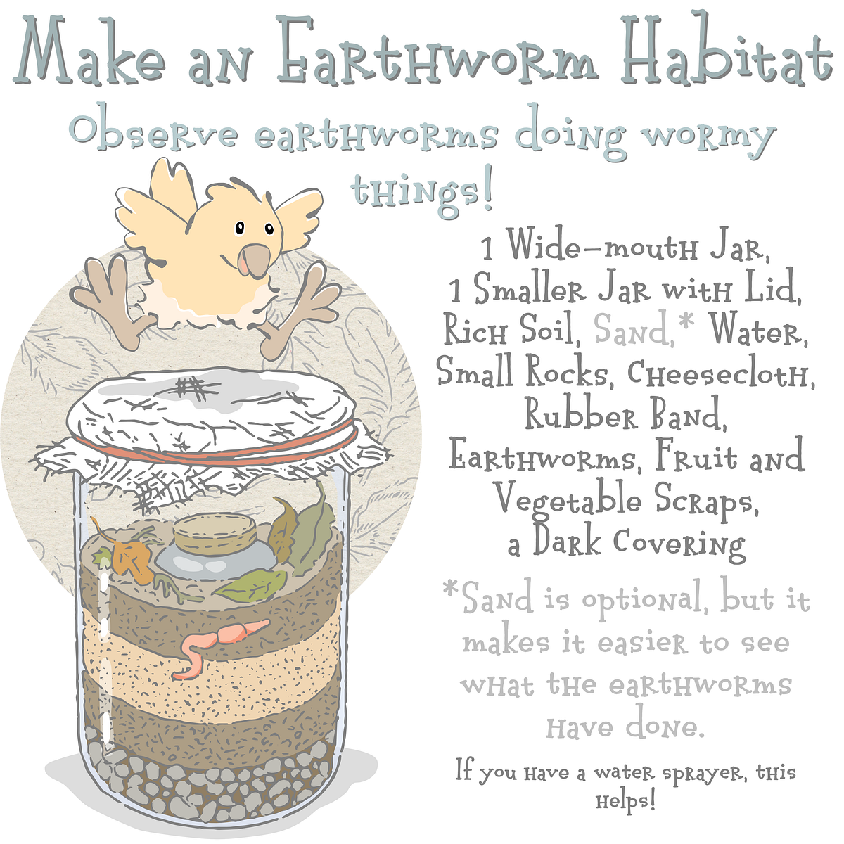 Make an Earthworm Habitat and Observe Wormy Stuff