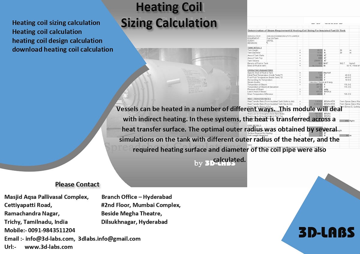 Heating coil sizing calculation Design manager Medium