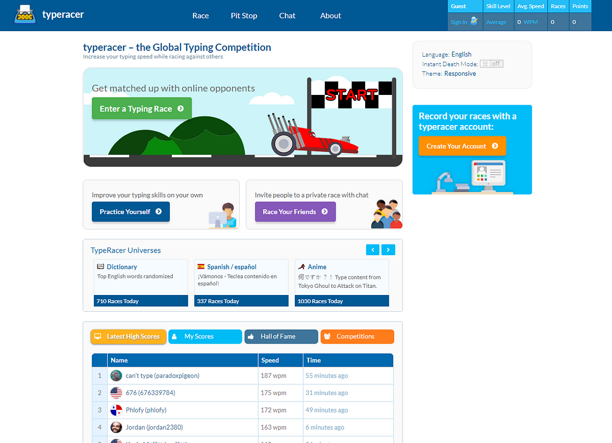 Critique: TypeRacer. Design Educational Games, by Carol He