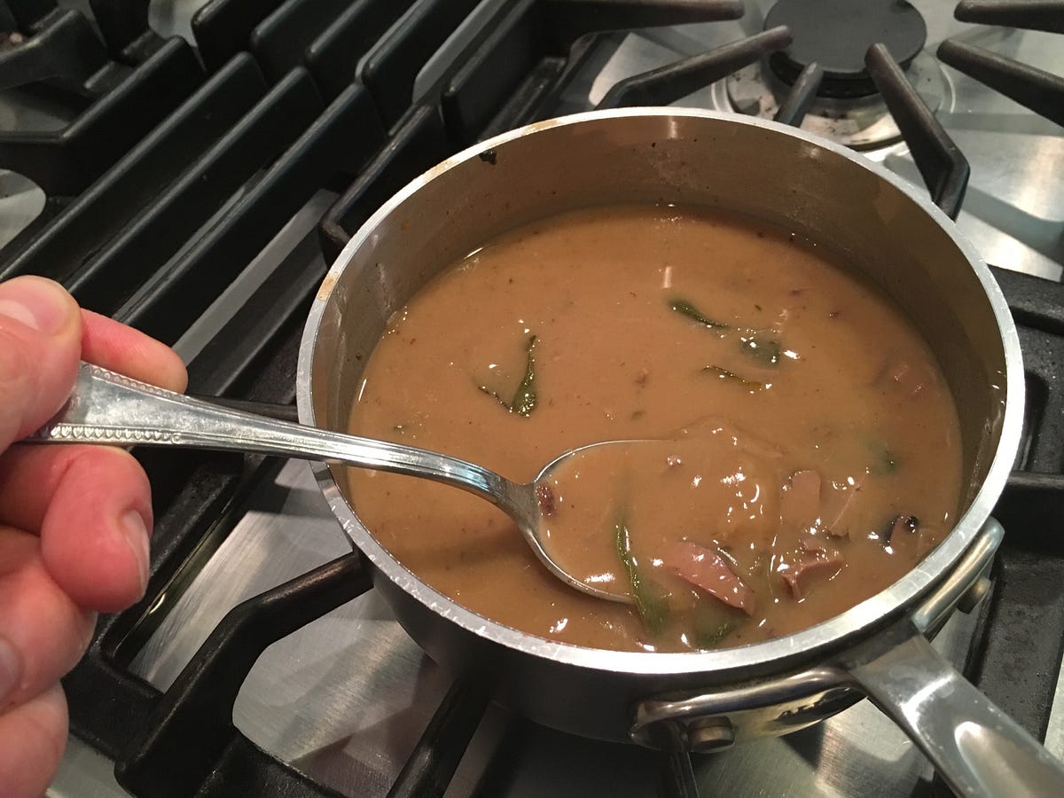 Turkey duckgiblet gravy. I used this recipe for the gravy at… by
