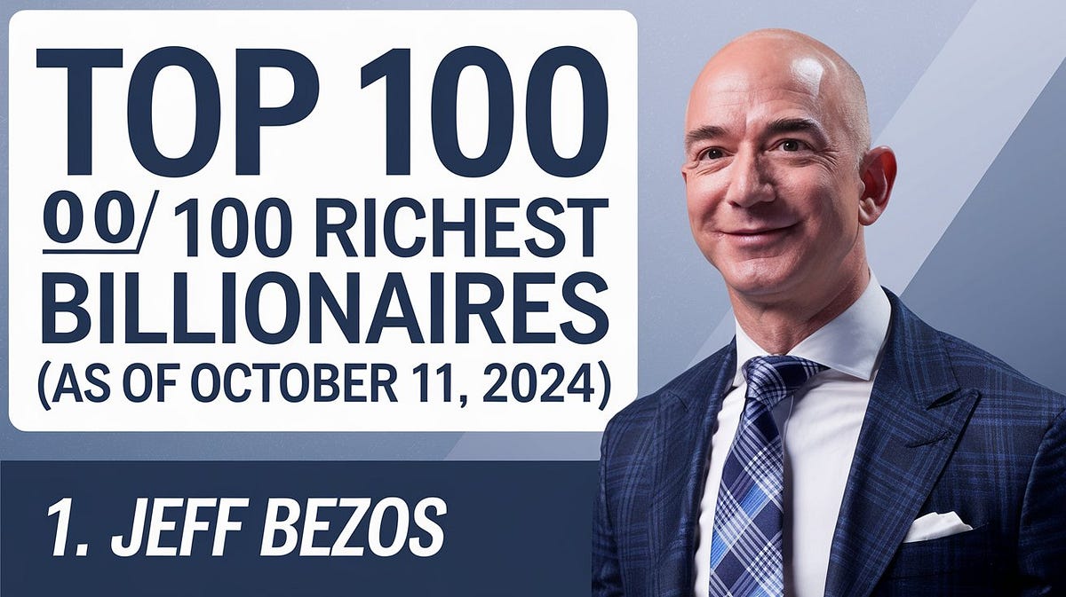Top 100 Richest Billionaires (As of October 11, 2024) by Arifuzzaman