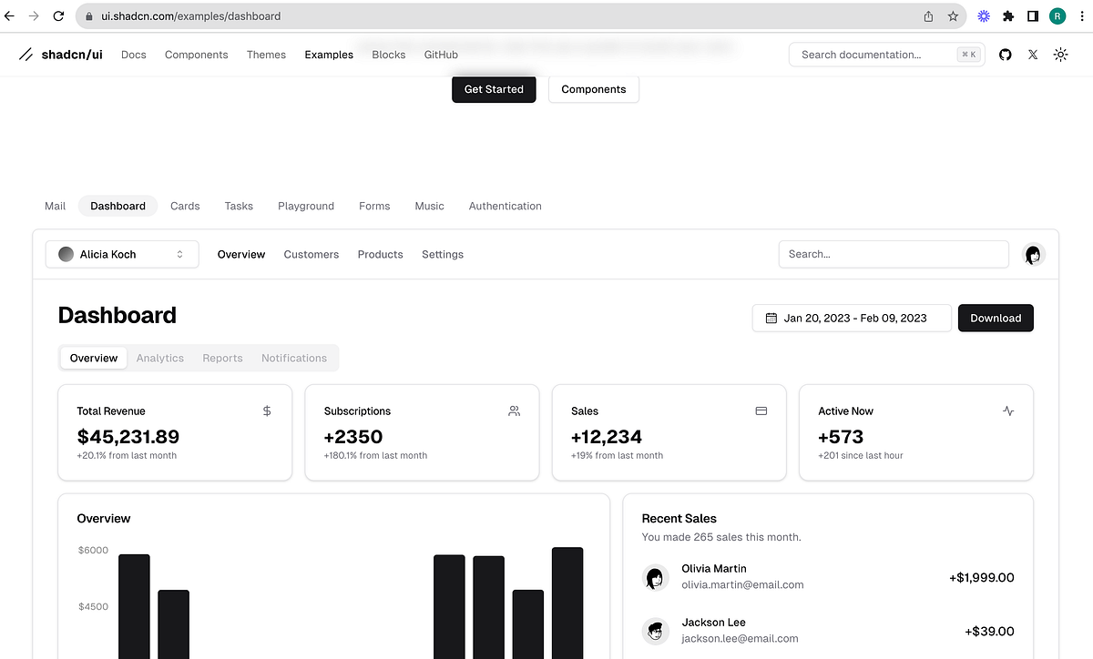 shadcn-ui/ui codebase analysis: Dashboard example explained. | by Ramu ...