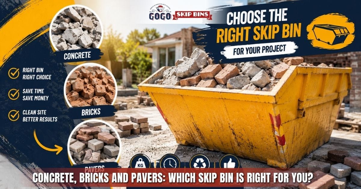 Concrete, Bricks and Pavers: Which Skip Bin Is Right for You?
