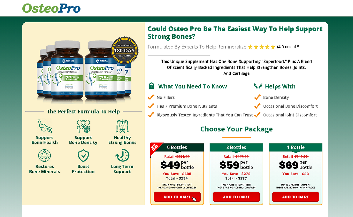 Osteo Pro (Review) Restores Bone Minerals & Boost Protection ...