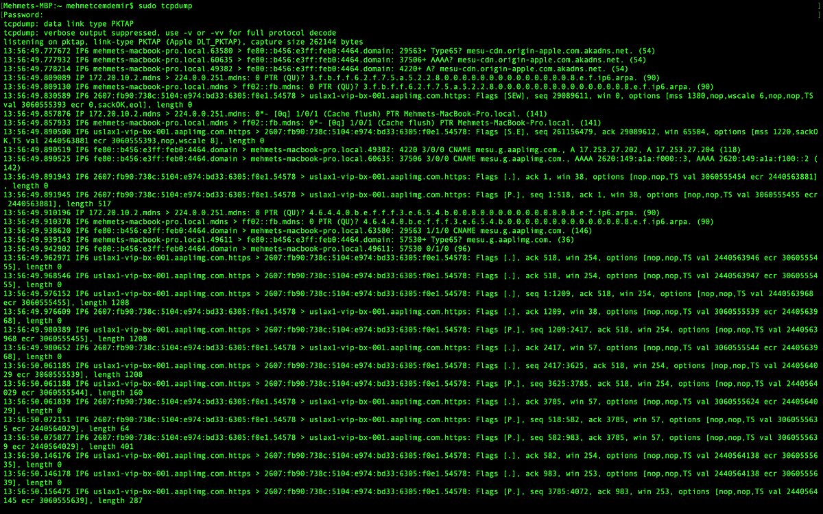 TCP Dump. You may record and examine network data… by Mehmet Cem
