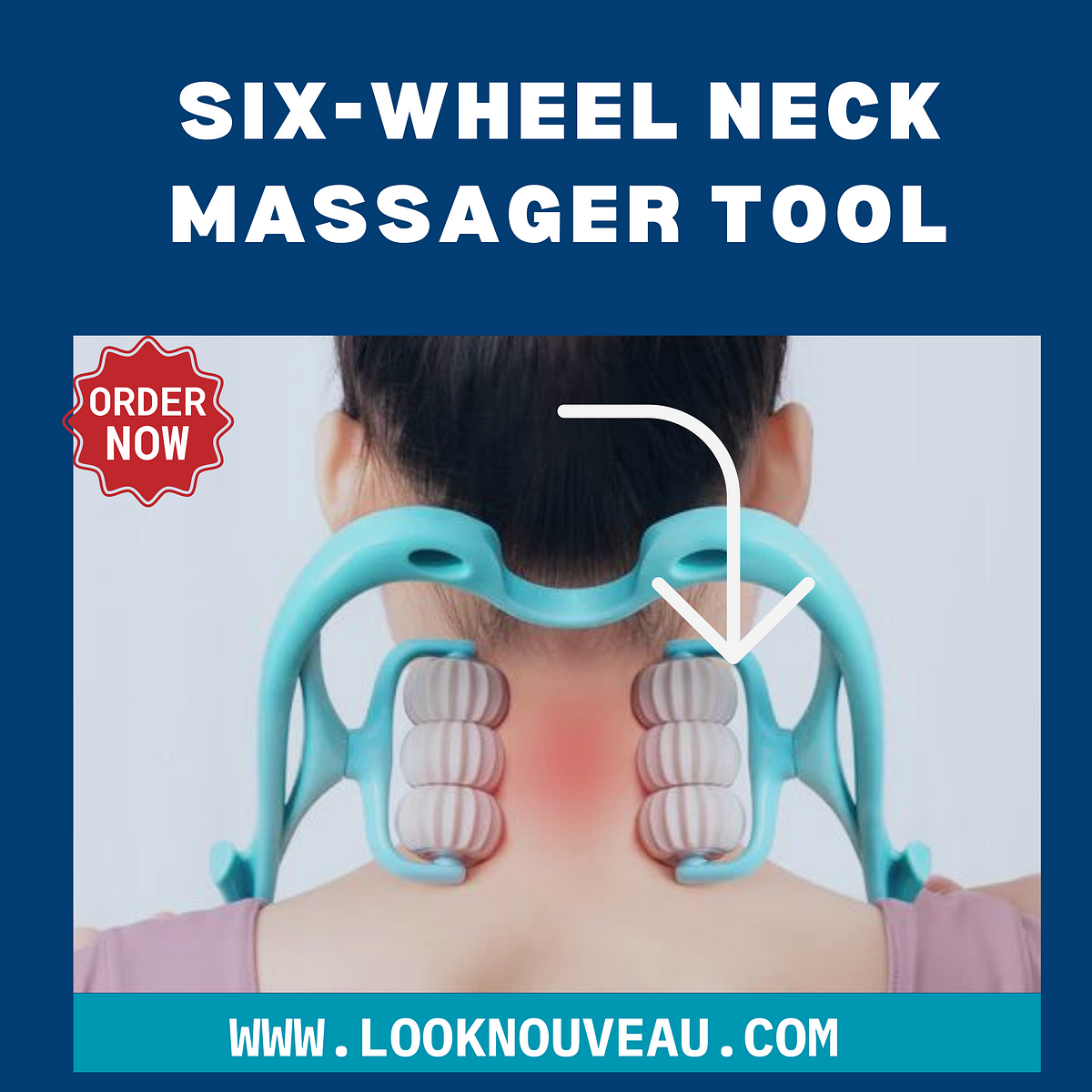 Multifunctional Manual Six Wheel Neck Massager Massage Relieve Roller Massage Tool By 7218