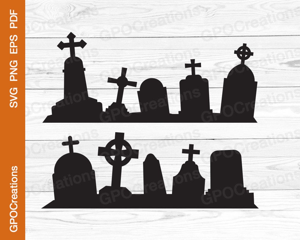 Tombstones SVG, Graveyard SVG, Gravestones SVG, Cemetery Svg, Halloween ...