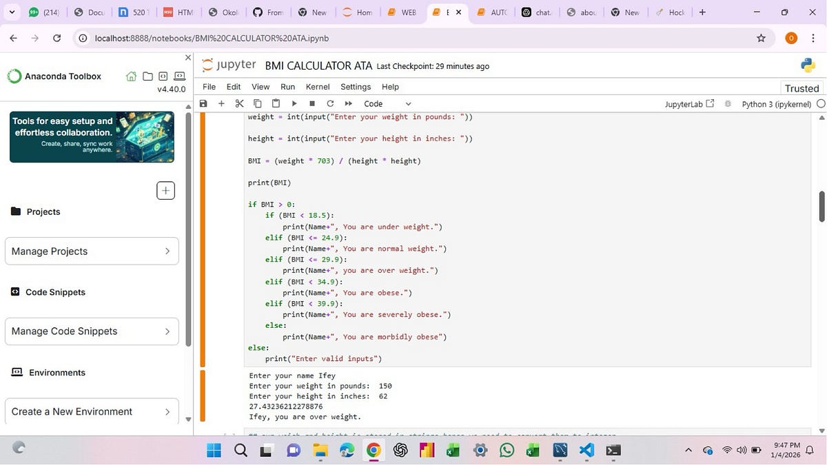 From Logic to Code: Building My First BMI Calculator | by Ifechukwu ...