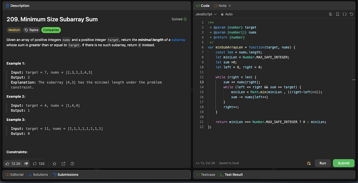 Leetcode-Top-150-Question-Day-5: Sliding Window | by Shubham Saha | Medium